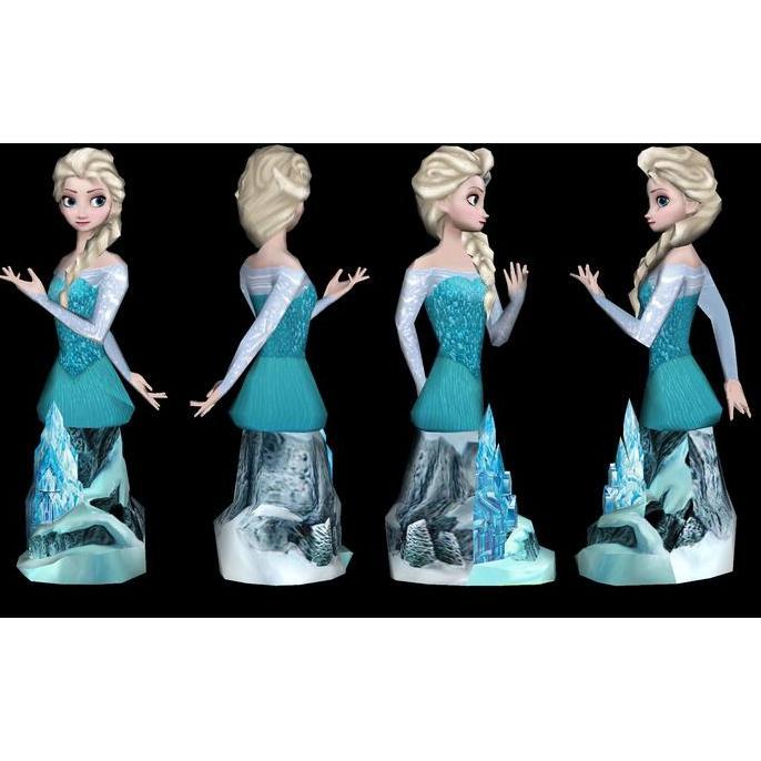 (Mainan Kertas) DIY Papercraft Pola figure Frozen ELSA
