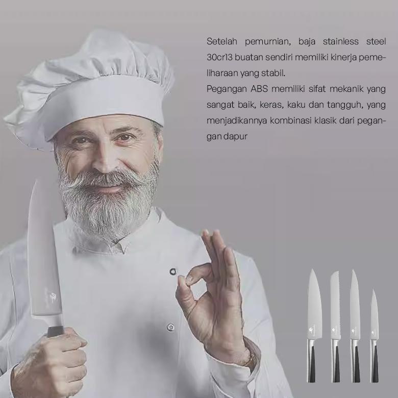 NEW DEALS MATOUGUI Set Pisau Dapur 7 Pcs Pisau Roti Pisau Daging Pisau Tulang Pisau Buah Stainless S