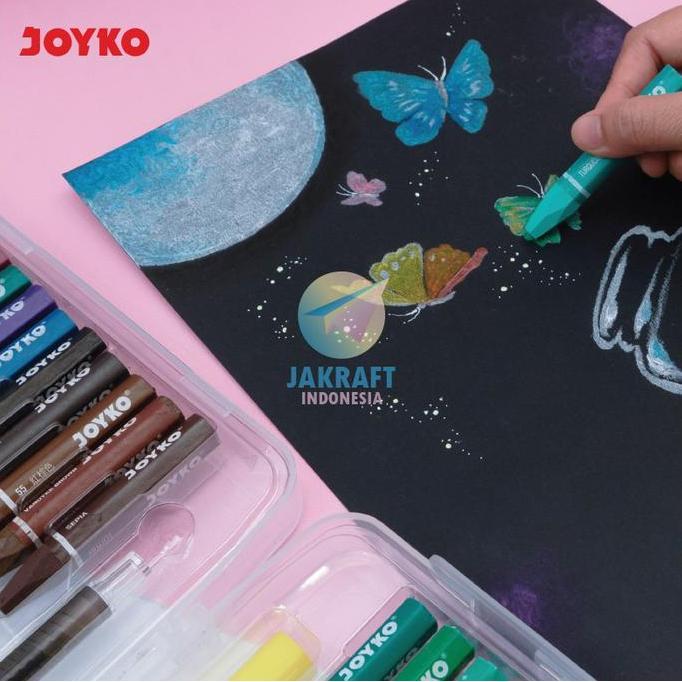 Lansungkirim- (100 Pcs) Krayon Besar 100 Warna Joyko Op-100S Hexagonal Oil Pastels Crayon Termasuk 6