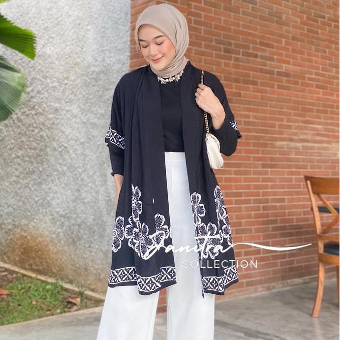 PREMIUM NEW BLAZER CARDIGAN BATIK OUTER KIMONO WANITA RAYON GLOYOR MOTIF ETNIQ OVERSIZE MODERN Canti