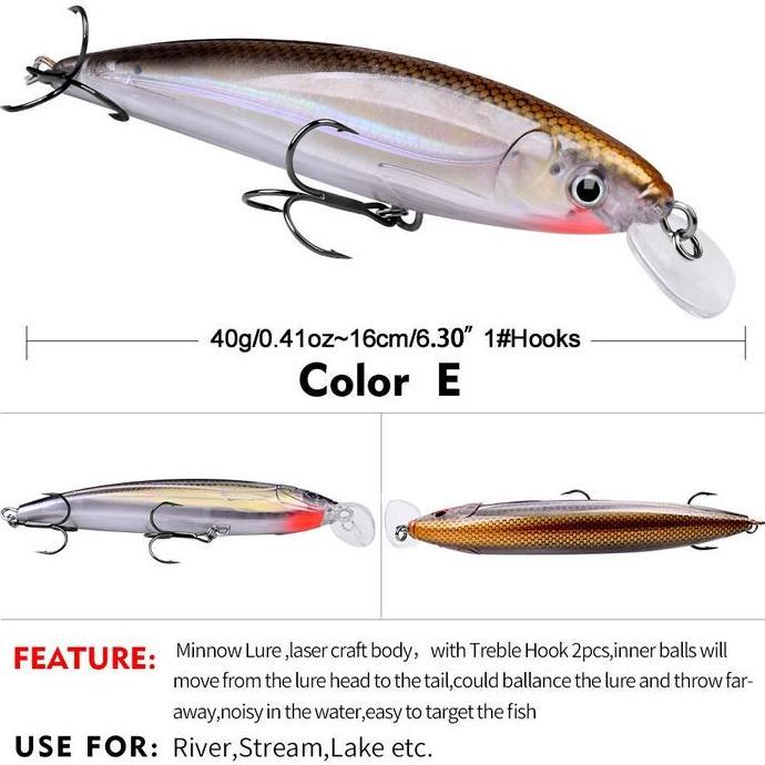 Jaaminkwalitas- Proberos Umpan Pancing Lure Minnow Floating 40G / 16Cm Mn056