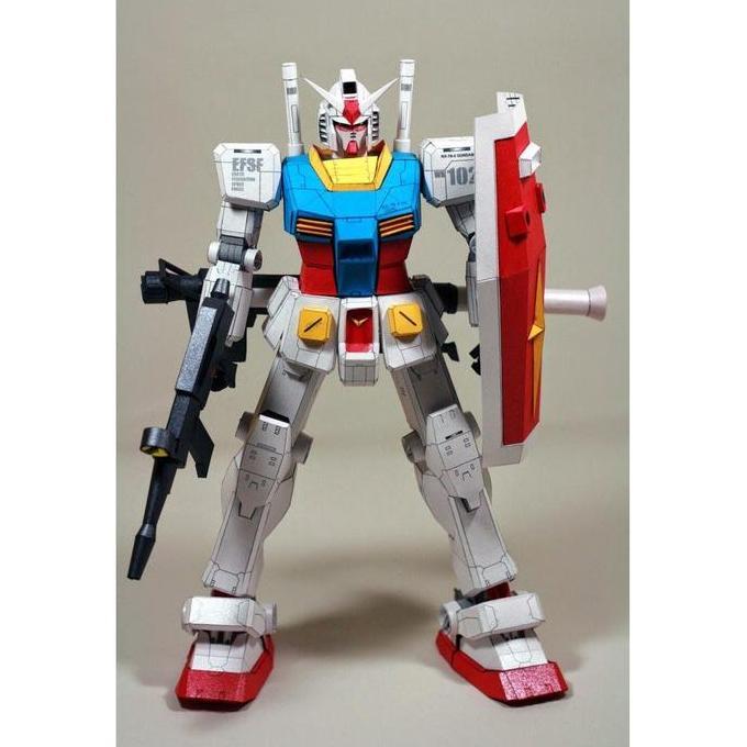 (Mainan Kertas) DIY Papercraft Gundam RX-78-2 Detailed Ver 2