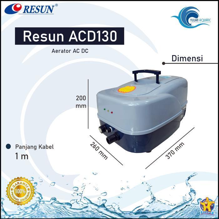 AERATOR AC DC RESUN 130 POMPA UDARA OTOMATIS BATERAI AERASI OKSIGEN