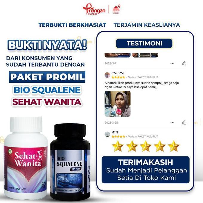 Zerox- Paket Promil Program Hamil Vitamin Kesuburan Pria Wanita Bio Squalene Sehat Wanita