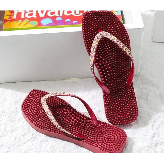 YUK CHECKOUT !! New Promo Sandal Wanita Anti Slip Dengan partikel pijat di bagian bawah sandal keseh