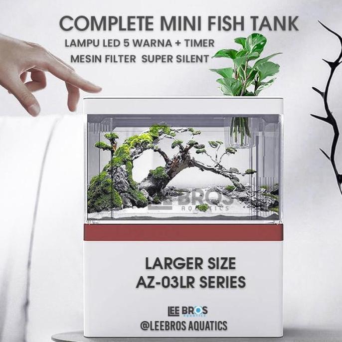 mamduhsikar77 - aquarium mini lengkap dengan filter + led / aquarium fullset