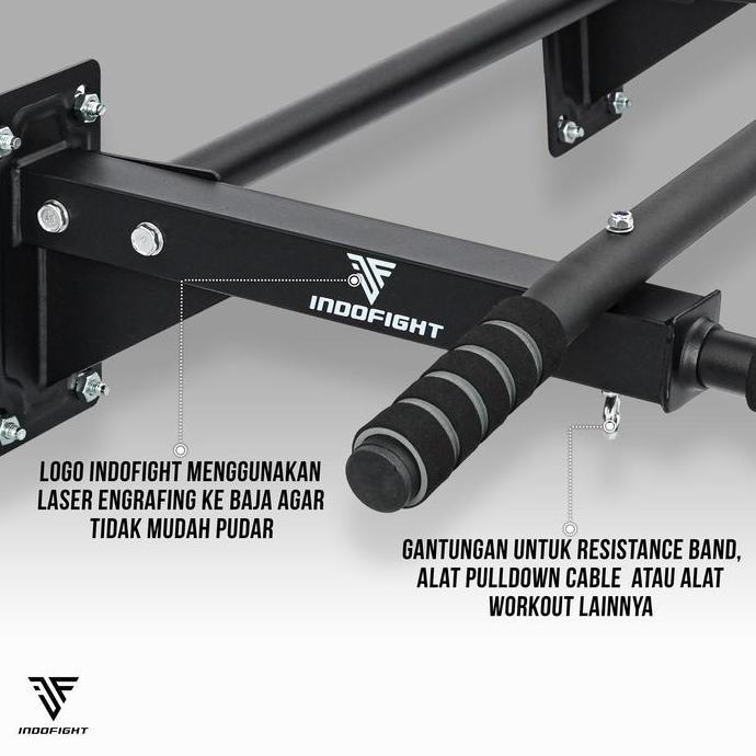 BIDUSHOPSELLER71 - ALAT PULL UP DINDING INDOFIGHT TIANG GANTUNGAN CHIN UP BESI PULL UP BAR GANTUNGAN