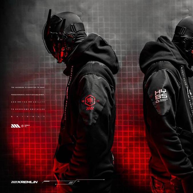 Uomo- Kremlin Cyber Techwear Pullover Hoodie - Hayabusa