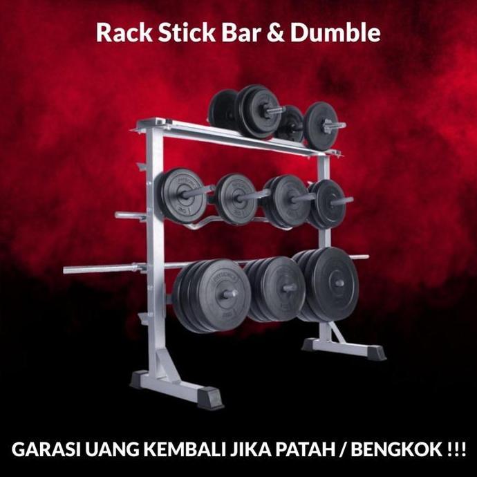 Perlengkapan Home Gym Rak Tempat Barbell Storage Dumbbell Weight Plate