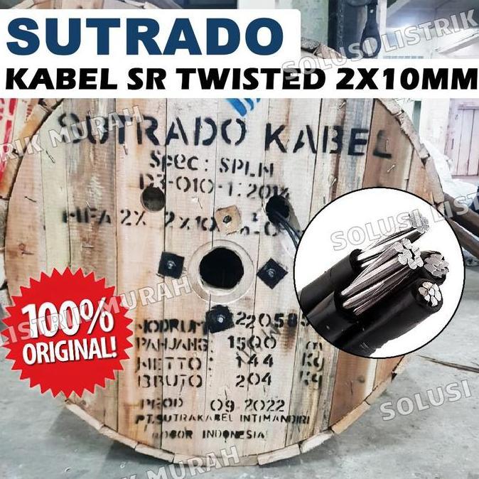 Mbayemseller - SUTRADO Kabel Twist SR 2x10 MM SPLN & LMK Roll 200 500 1000 Meter Kabel DX 2X10MM Ori