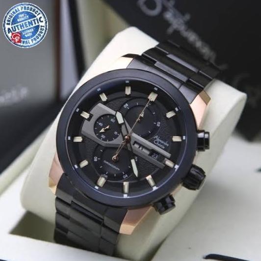 ALEXANDRE CHRISTIE AC6559 AC 6559 BLACK ROSEGOLD JAM PRIA ORIGINAL
