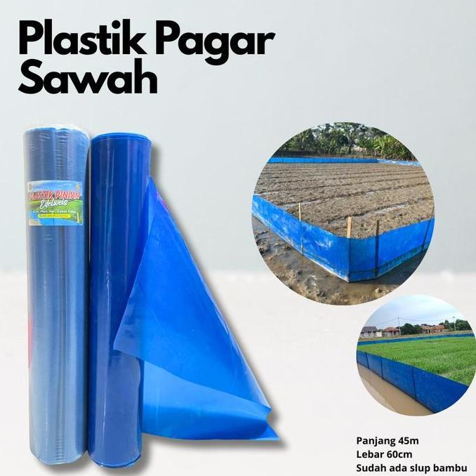 Plastik Pagar Sawah Pinian Anti Hama & Tikus dengan Slup Bambu Plastik Fiber Pagar Sawah MURAH 