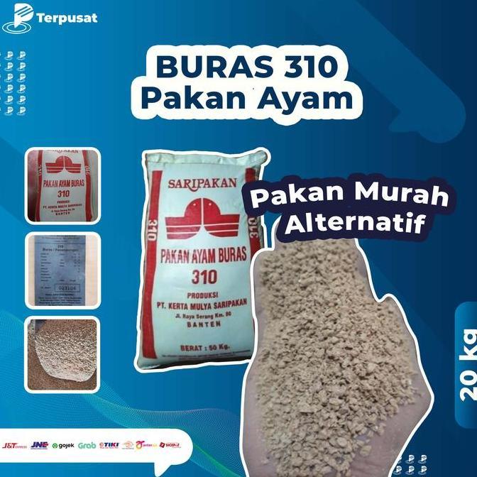 Per 20 Kg BURAS 310 Saripakan Pakan Ayam Buras Pur Vour Makanan Ayam  Alternatif Murah Kualitas Ekon