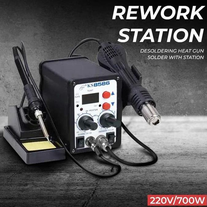 SPLENDENS Desoldering Heat Gun Solder dengan Station 220V/700W Watt Rendah Low PROTOK