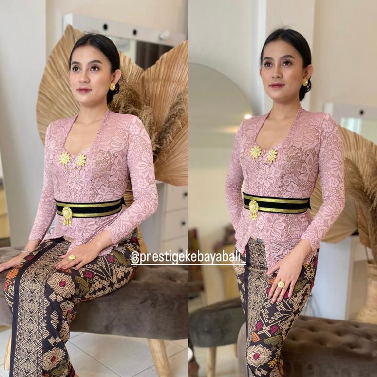 Grosir (Bisa Cod) One Set Kebaya Sofia Strait/Setelan Kebaya Sofia/Kebaya Brokat Sofia/Kebaya Bali S