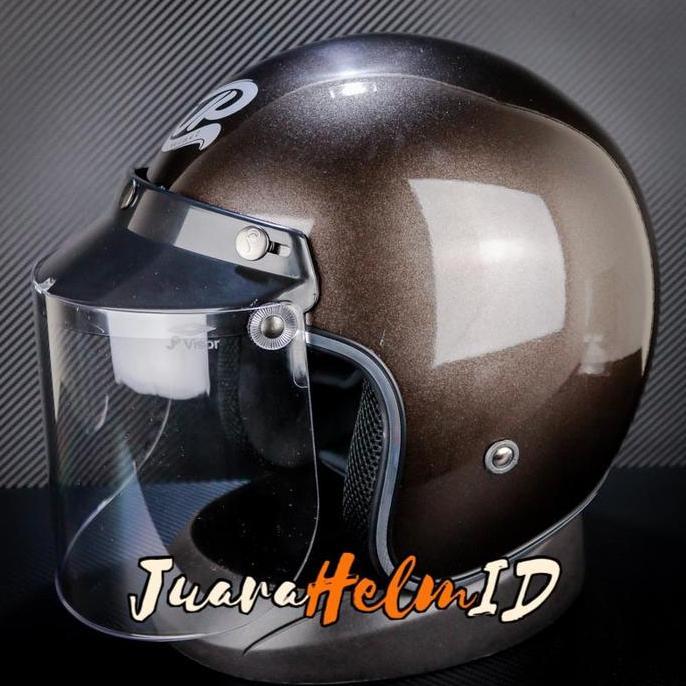 JPX HELM JP RETRO NEW BIGIE / GUN METAL GLOSSY / JPRETRO