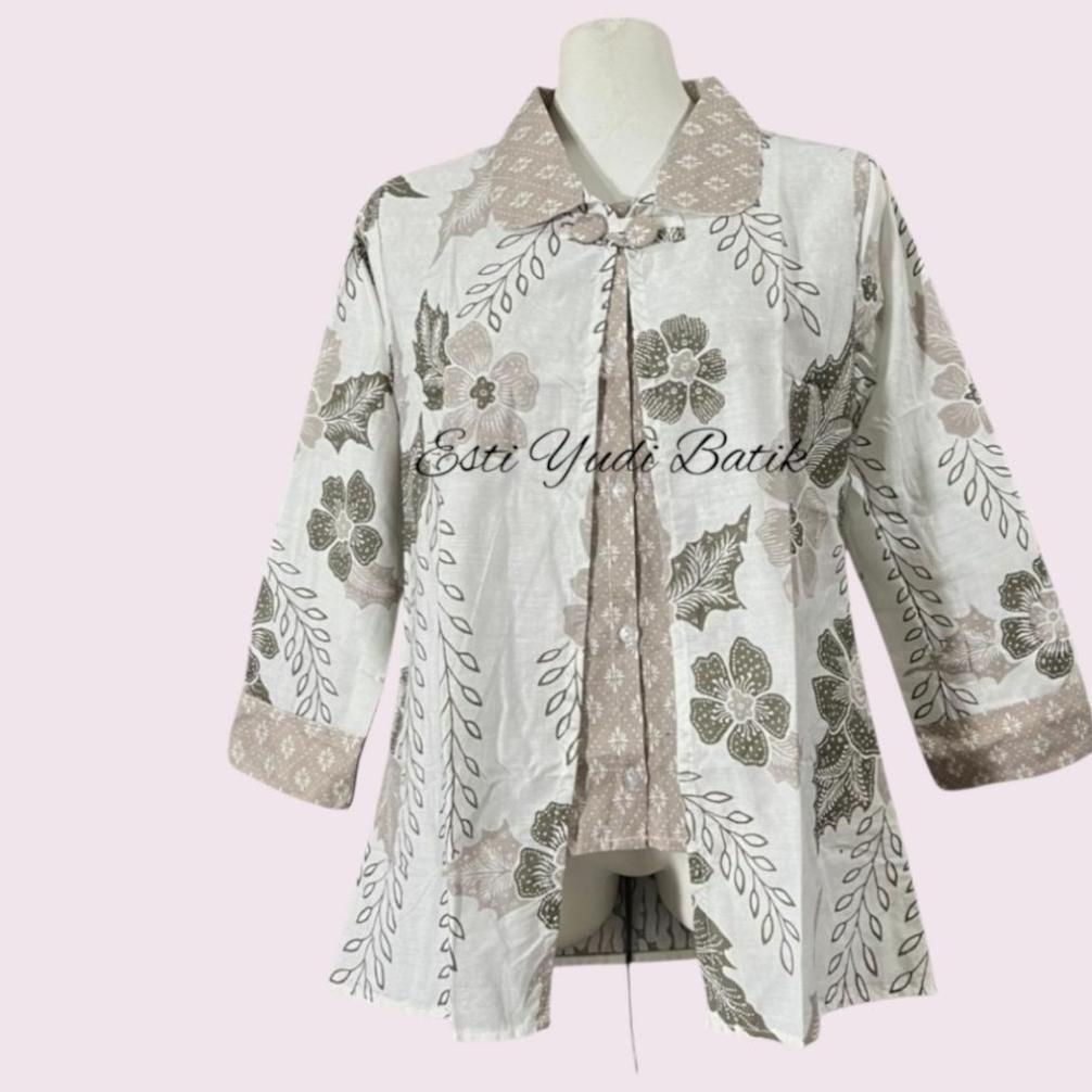 Premium Blus Batik Atasan Wanita Blouse Batik Modern Style Blouse Batik Wanita Baju Blus Wanita Keki