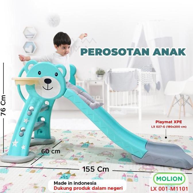 SPEEDS Mainan Persoton Anak Seluncuran Anak Dengan Ring Basket Prosotan Aman Perosotan Plastik 001-M