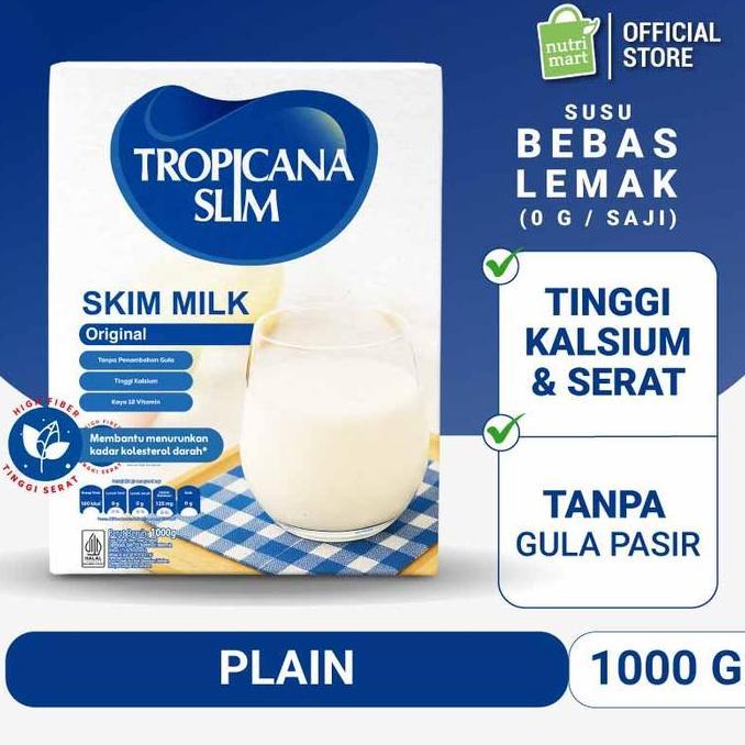 Nanabee312  - Tropicana Slim Skim Milk Plain 1kg - Susu Turunkan Kolesterol