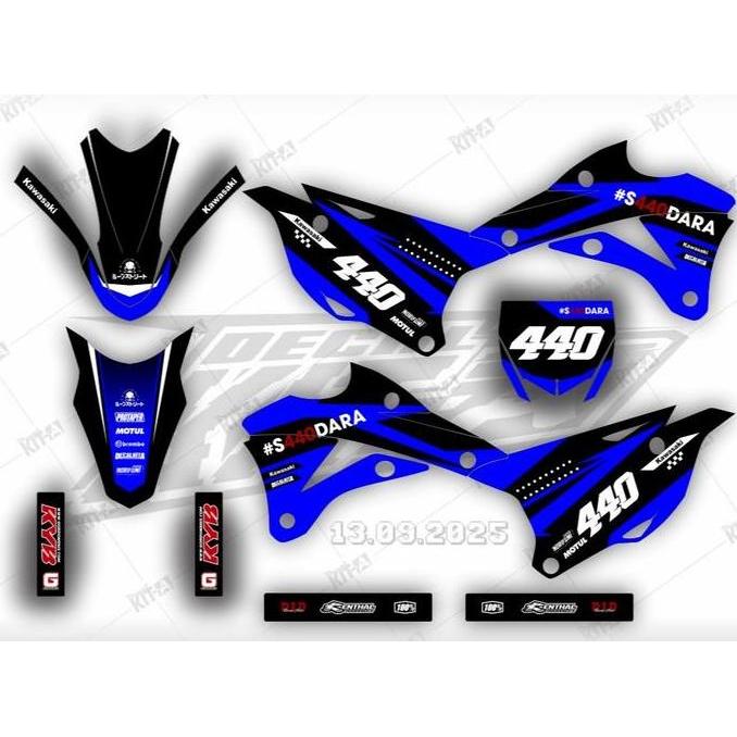 Stiker Kawasaki KX85/KX250 decal setiker Kawasaki KX stiker motor Kawasaki KX DESAIN MONSTER Kawasak