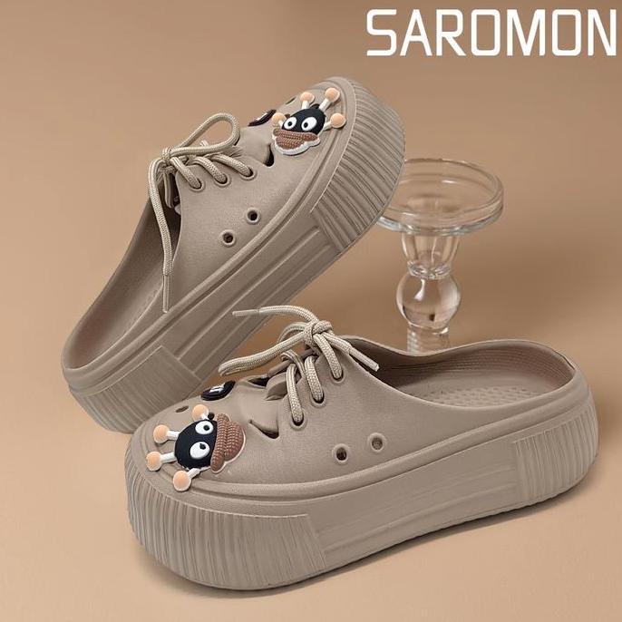 DISKON SPECIAL  SAROMON Sandal Wanita Kekinian Empuk Sandal Fuji Wanita Wedges Korea Sandal Jelly Wa