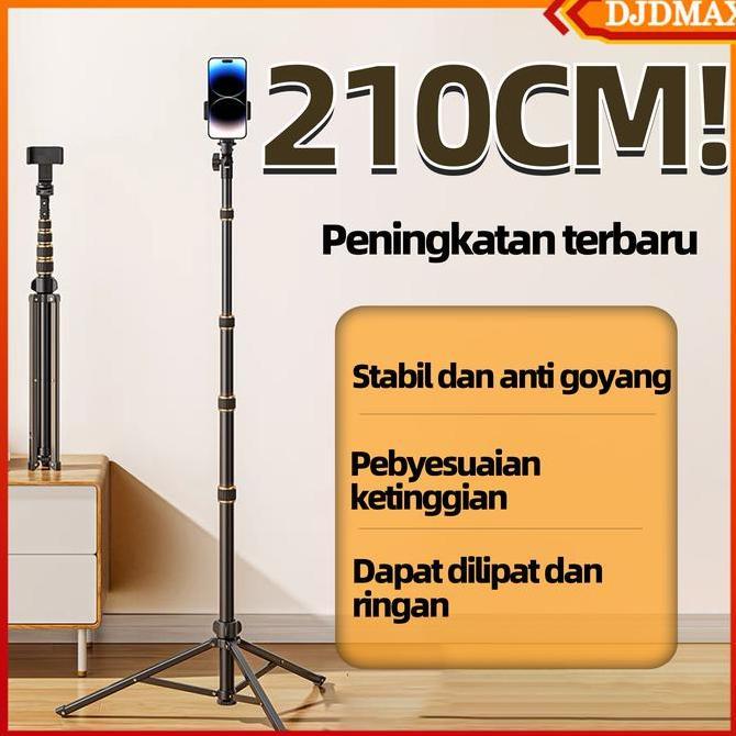 Baitulah_seller - DJDMax Tripod 210 CM Tripod Handphone 2,1 Meter Besi Plus Mini ball head Holder Tr