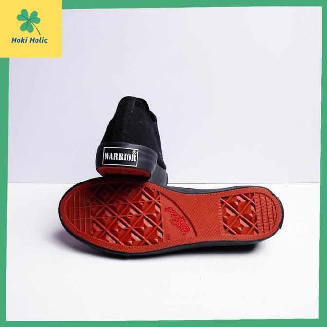 Sepatu Pria Sepatu Warrior Sparta Low All Black - Sepatu Sekolah Hitam Sepatu Kanvas Casual