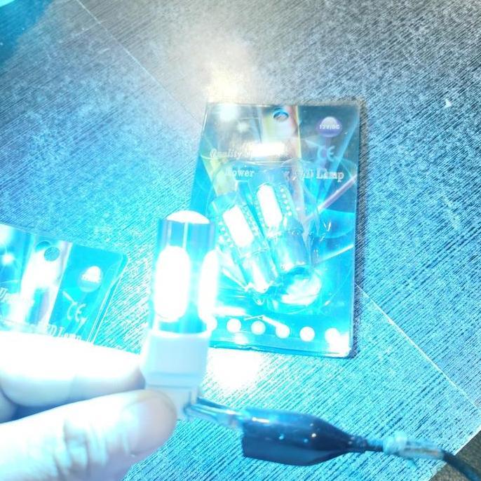 Promo Led cob T20 gepeng / S25 bayonet bulat lampu Sein ritting ice blue Diskon