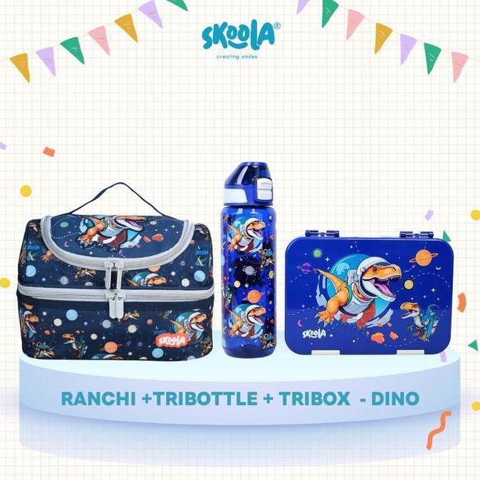 Asepkaromm - Skoola Tas Bekal Kotak Makan Dan Botol Minum Anak Perempuan Laki Set BPA Free- Ranchi