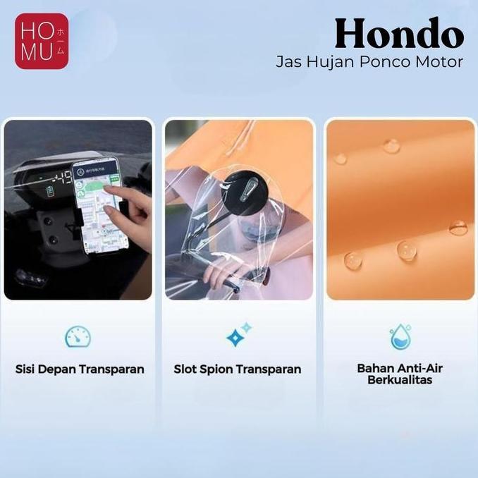 HOMU HONDO Jas Hujan Ponco DOUBLE PVC Premium