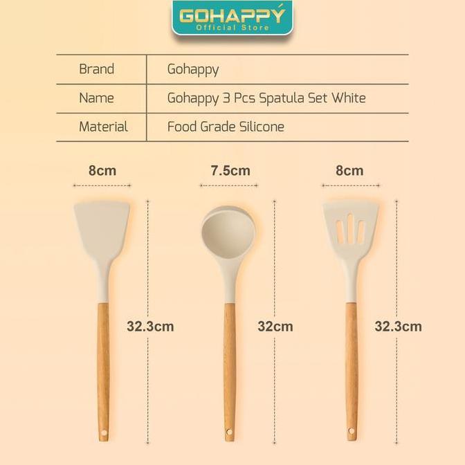 Grosir Spatula Set Silikon Isi 3 In 1 Gohappy Sutil Silicone 3Pc Peralatan Dapur Sodet Silicon Alat 