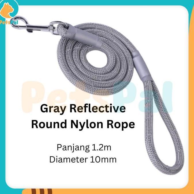 Morineedastu - Tali Hewan Peliharaan Anjing Tebal Bulat Reflektif Nilon Kuat Panjang