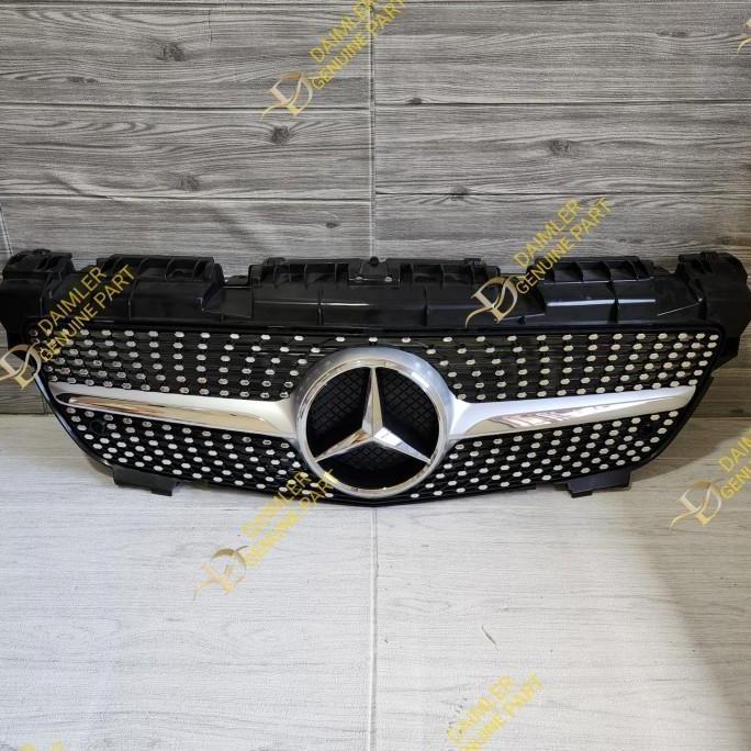 GRILL DIAMOND MERCEDES BENZ R172 W172 SLK 2011-2015 GRILLE R172 SLK-CLASS WITH EMBLEM LOGO - SILVER 