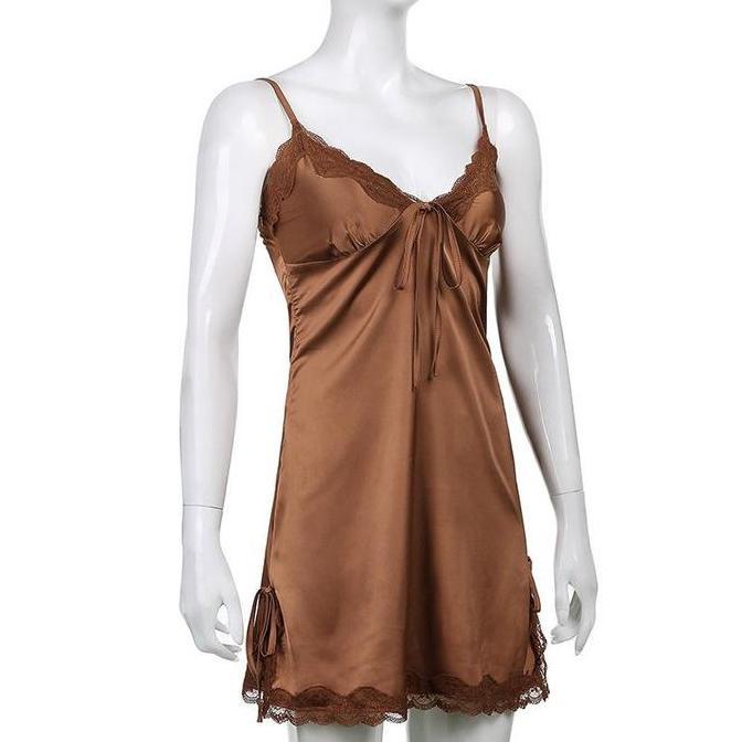 Idham_Bestt - Bt003 Baju Tidur Piyama Daster Wanita Korea Nightdress Satin Korea Wanita Baju Tidur P