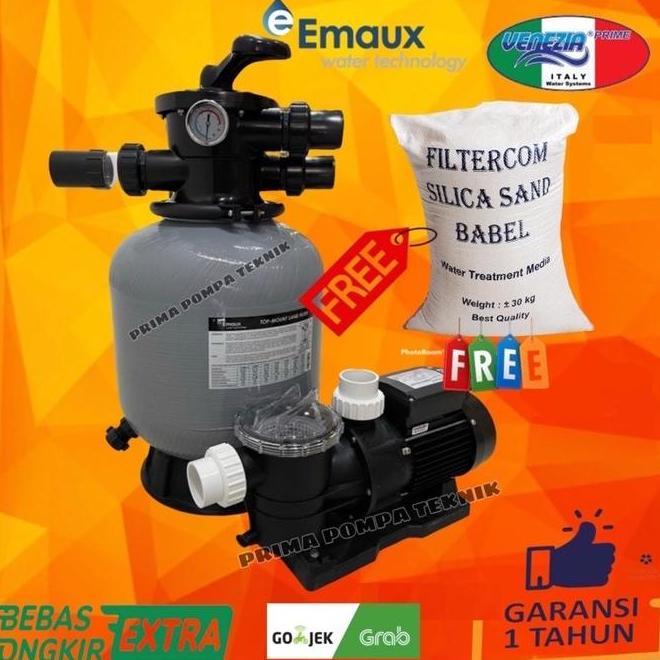 Mesin Pompa Air Kolam Renang 1Hp + Sand Filter 16" Paket Kolam Renang