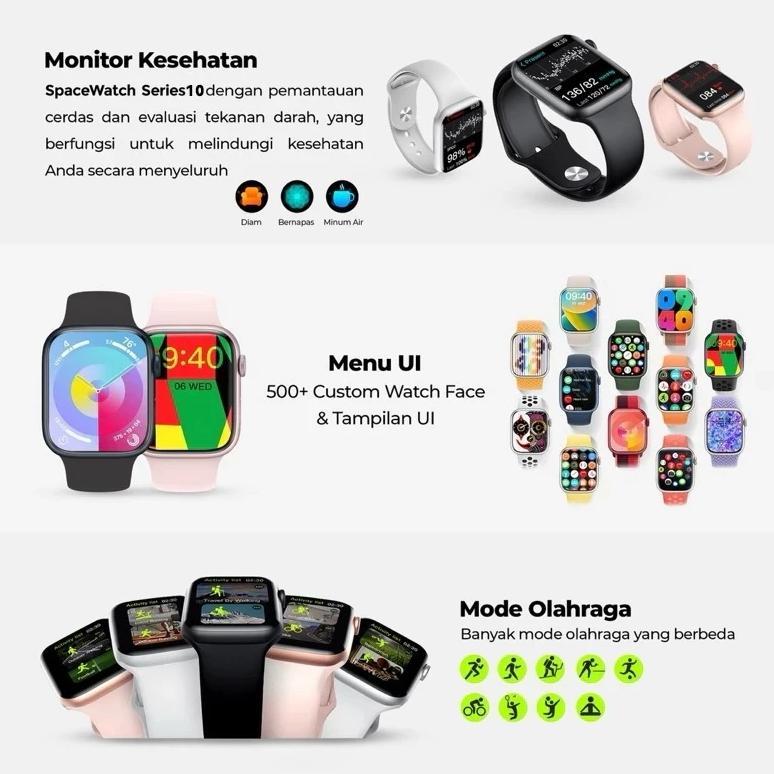 NEW [COD] Samsung SmartWatch 10 PRO MAX Original with 2.3" HD AMOLED Display GPS NFC Waterproof Blue