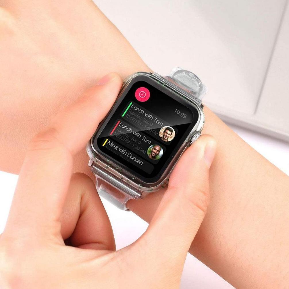 Sale Case iWatch Apple Watch SE 10 9 8 7 Glitter Crystal Clear T55 T500 I8 Pro Max Watch 7 Smartwatc