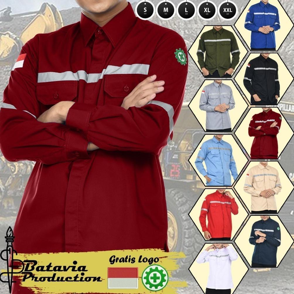 ORIGINAL GADINGKU_  JUMBO KEMEJA WEARPACK SAFETY K3 PROYEK TAMBANG PLN INFRASTRUKTUR LENGAN PANJANG 