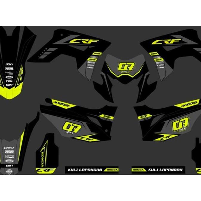 Decal CRF 150 L - Stiker Motor Crf 150 L Racing Putih Hijau Stabilo D-I2-1289 D-I2-226