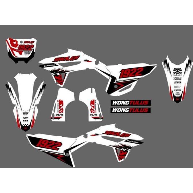 Decal stiker CRF 450 motif hijau army list biru