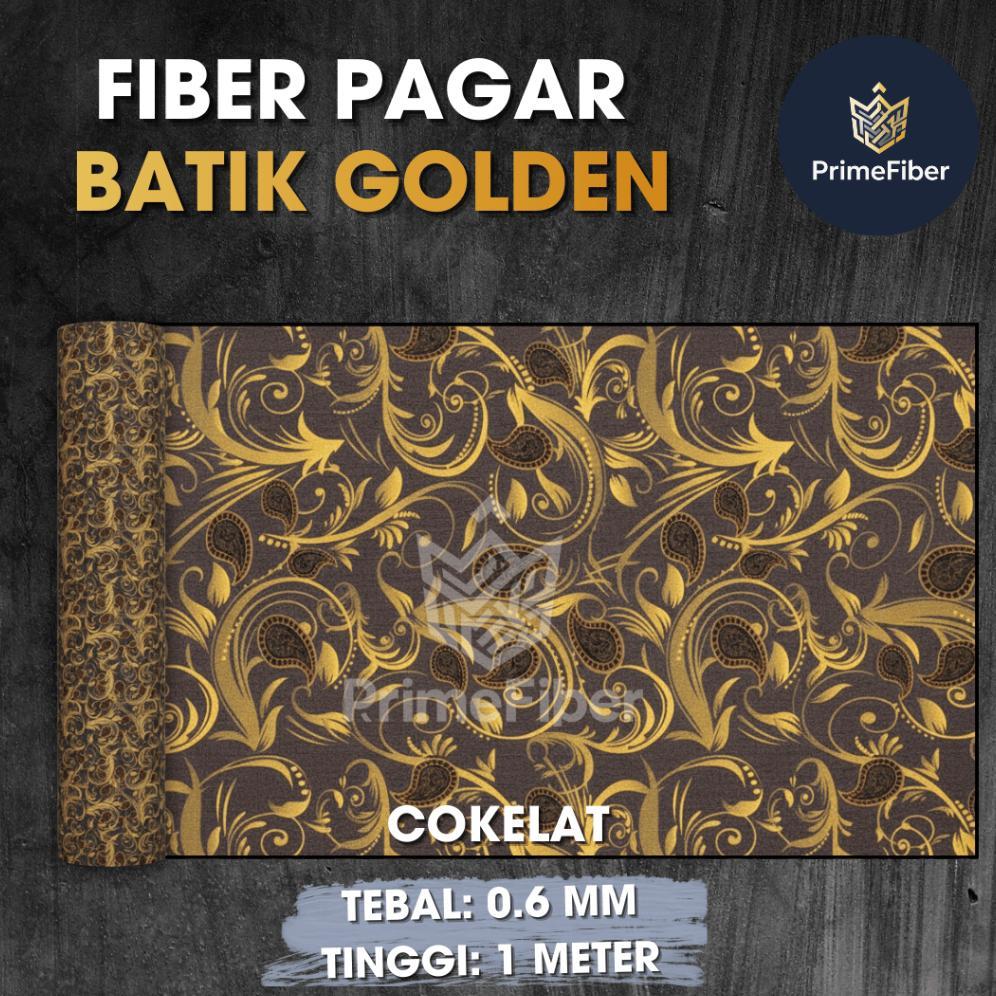 Promo Cod Fiber Pagar Motif Batik Golden - Ketebalan 0.6Mm | 4 Warna Lengkap | Fiber Plastik Penutup