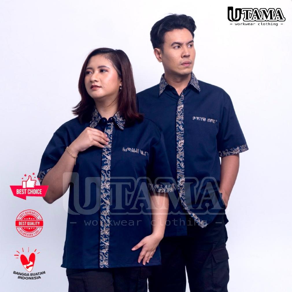 BEST SELLER KEMEJA BATIK - SERAGAM KERJA BATIK - SERAGAM KARYAWAN BATIK - BAJU DRILL BATIK - BAJU CA