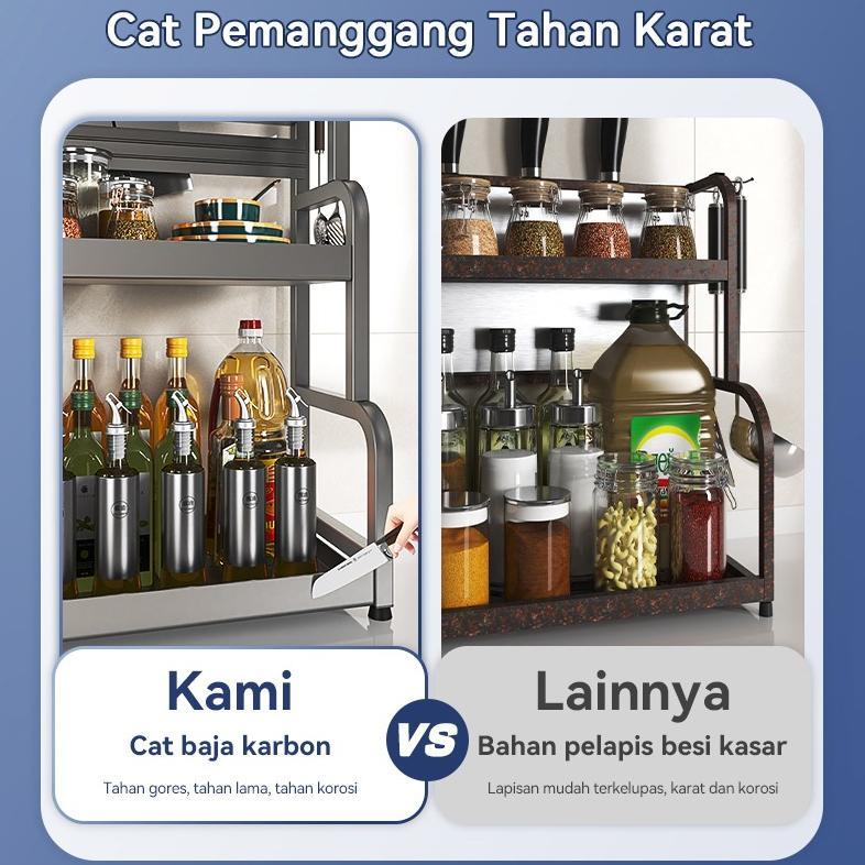 NEW PRODUCT Rak Bumbu Dapur Rak Pengatur Botol Bumbu Minyak Garam Saus dan Cuka Multifungsi