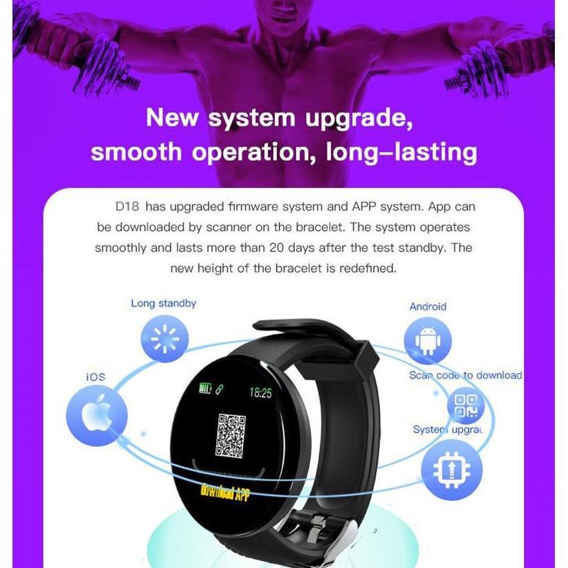 big sale dennos d18 smartwatch jam tangan pintar olahraga tahan air pria dan wanita bluetooth digita
