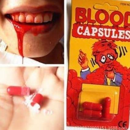 Mainan Darah Palsu Fake Blood Capsules Kapsul Darah Palsu Mainan Prank Darah Palsu Halloween