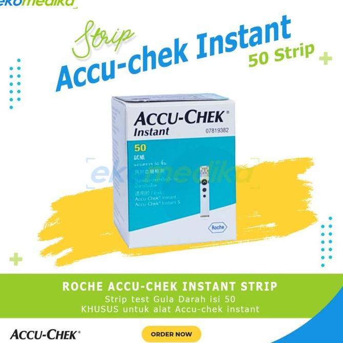 Accu-Chek Instant 50 Test Strip Tes Gula Darah Cepat & Akurat untuk Alat Tes Gula Darah Mandiri Isi 