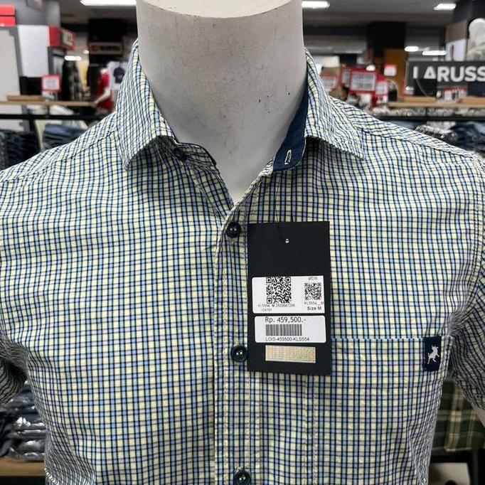 (new art) kemeja merk lois original slimfit premium quality Pria Katun