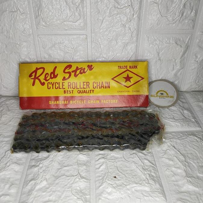 Rantai Single 1 Speed 114L RED STAR Bintang Sepeda Anak 12 16 18 Onthel 28 Kebo Ontel Jadul Jengki F