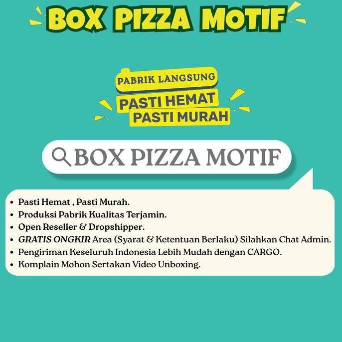 (30 pcs) Dus Pizza 22x22 Anti Minyak / Box Pizza 22x22 / Kardus Pizza / Kotak Pizza Motif Laminasi /