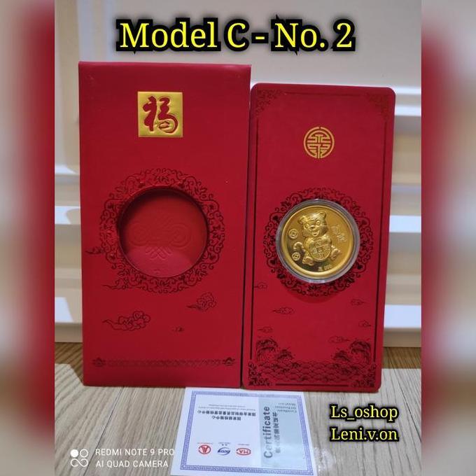 Cod,Bisabgt- Angpao Imlek Koin Emas 0 Macan + Sertifikat